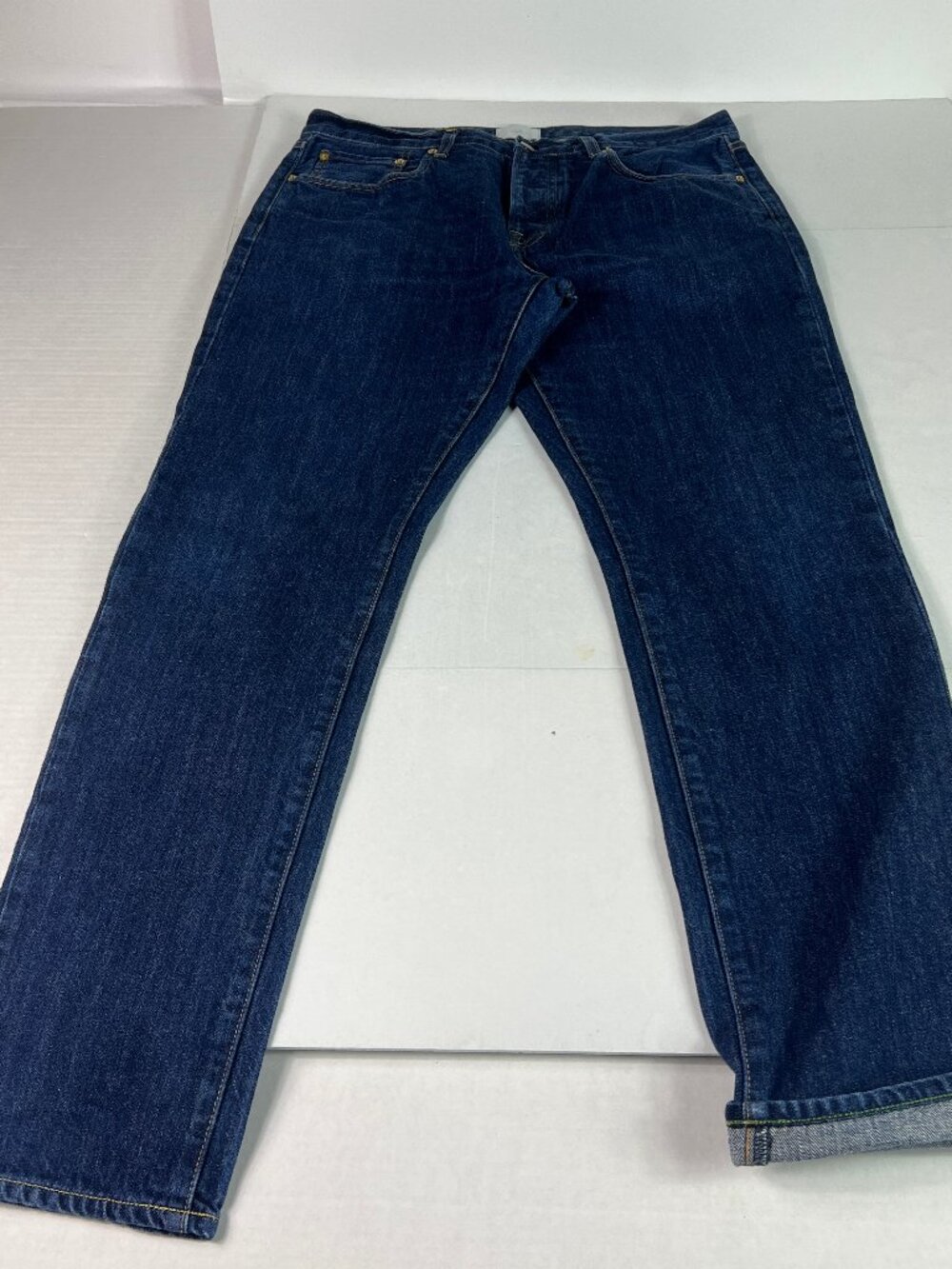 Sid Mashburn Jeans Men's 35x31* Slim Straight Dark Blue Cotton Denim Tag 35x32